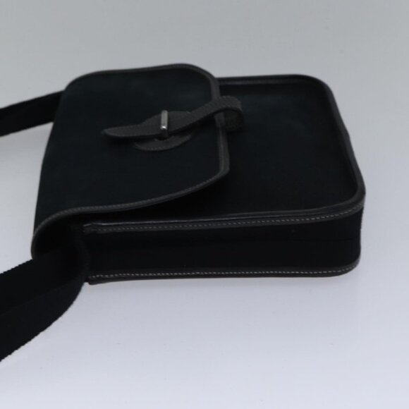 HERMES Buenaventura PM Shoulder Bag Canvas Black Silver Auth - Picture 9 of 14